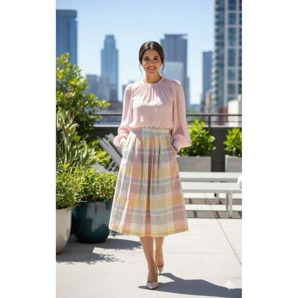 Vtg JC Penney Fashions Women’s Multicolor Straight Pencil Skirt Size 8 Retro - Picture 1 of 10